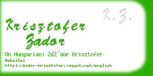 krisztofer zador business card